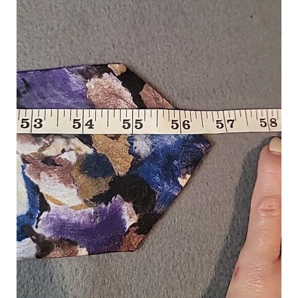 Vintage Etienne Aigner Silk Tie Abstract Fall Art Print Brown Gold GVC - Picture 4 of 5